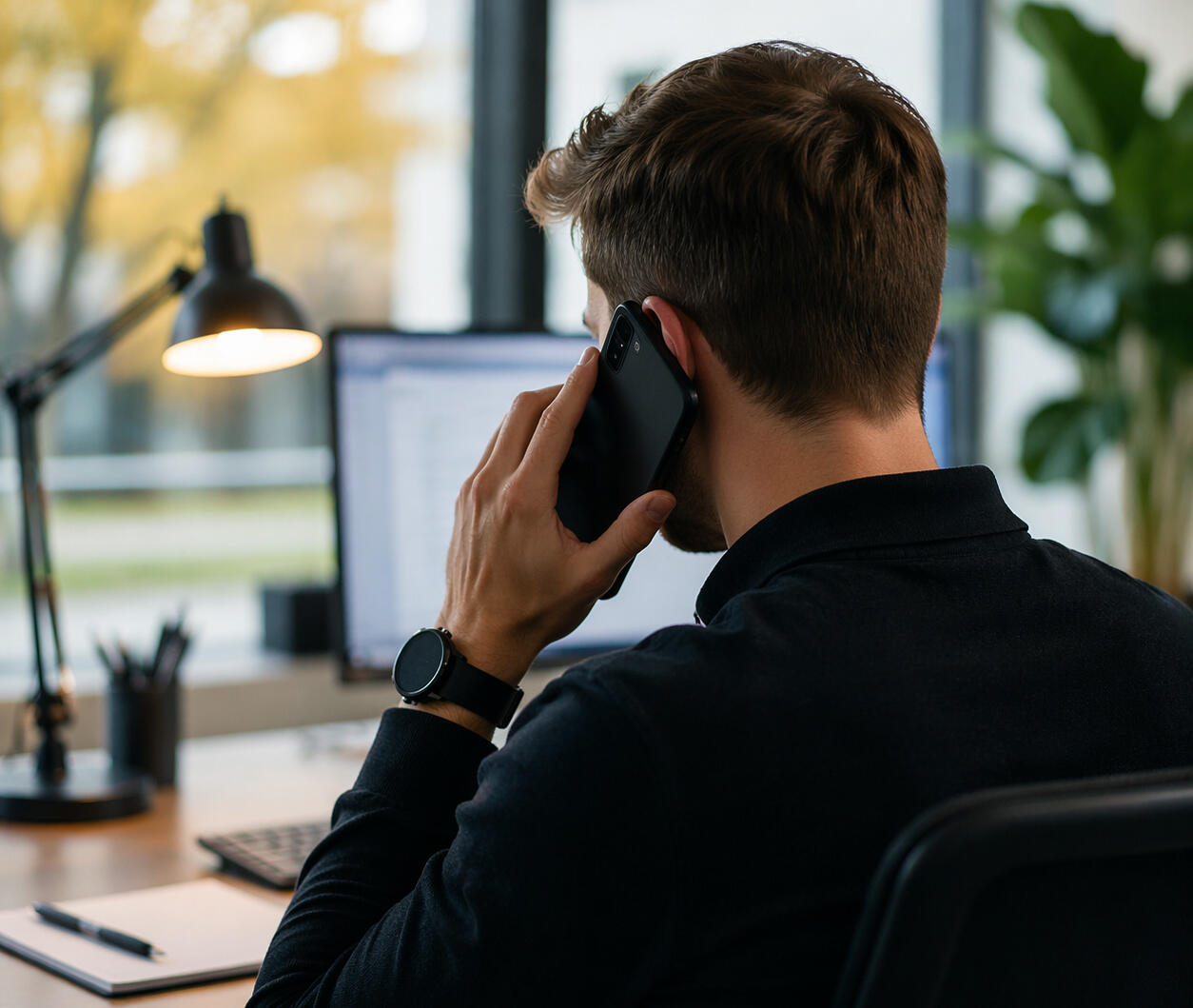 Professionelles Büro mit Arbeitsgespräch Professionelles Büro mit Arbeitsgespräch